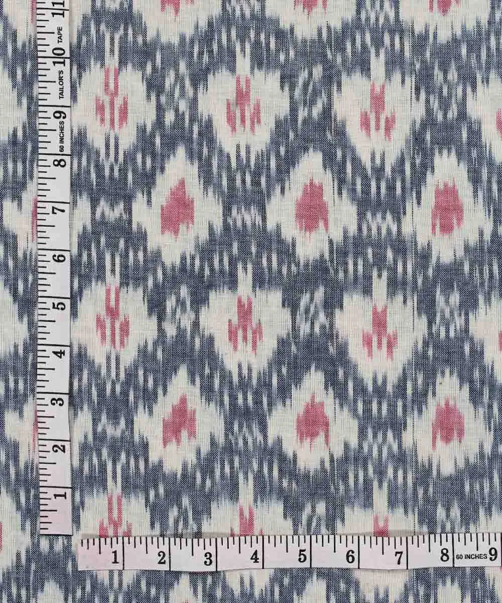 0.9m Handwoven Pochampally Ikat Blue Cotton Fabric