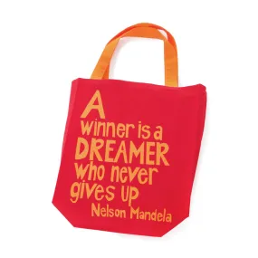 A Winner is a Dreamer Mandela Tote Bag