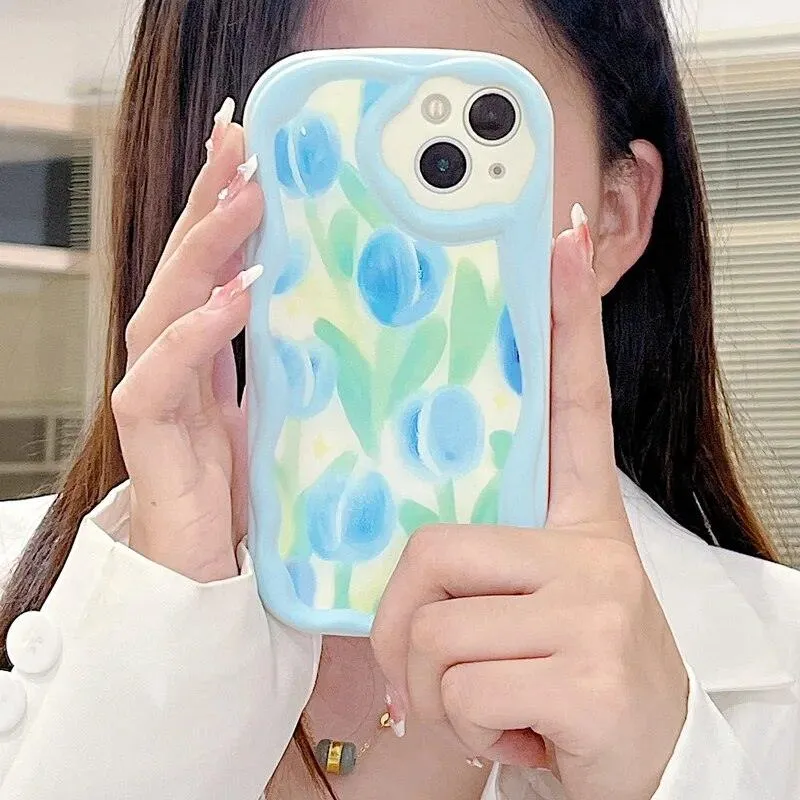 Abstract Floral Heart Cute Phone Case for iPhone 11, 12, 13, 14, 14 Plus, 7, 8, 8 Plus, X, XR, XS, XS Max