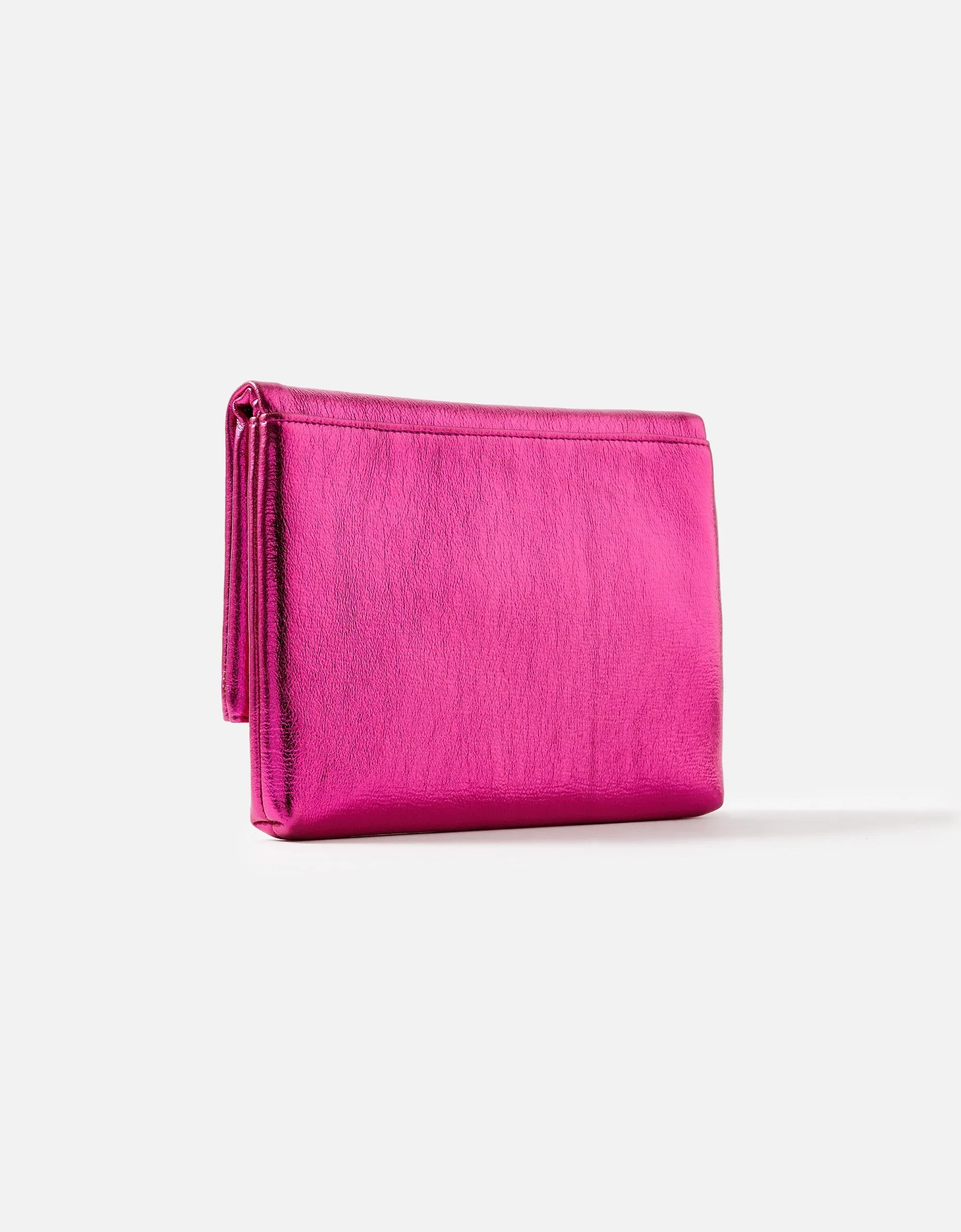 Accessorize London Foldover Clutch Bag Pink