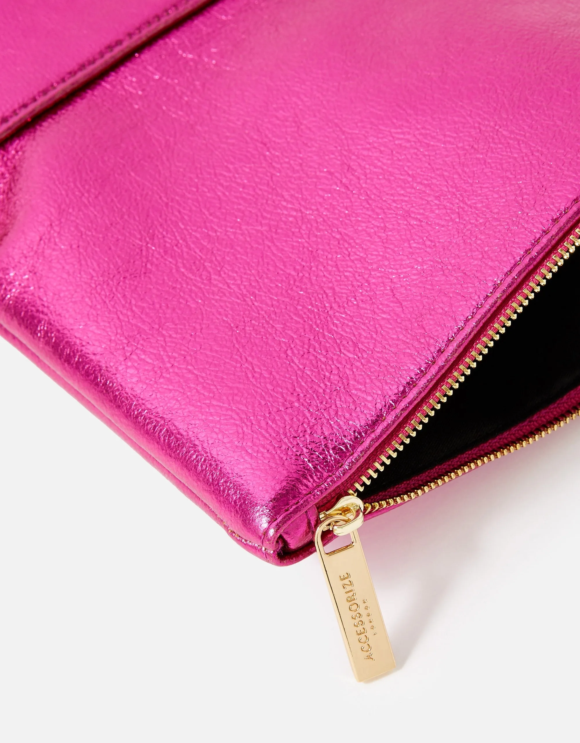 Accessorize London Foldover Clutch Bag Pink