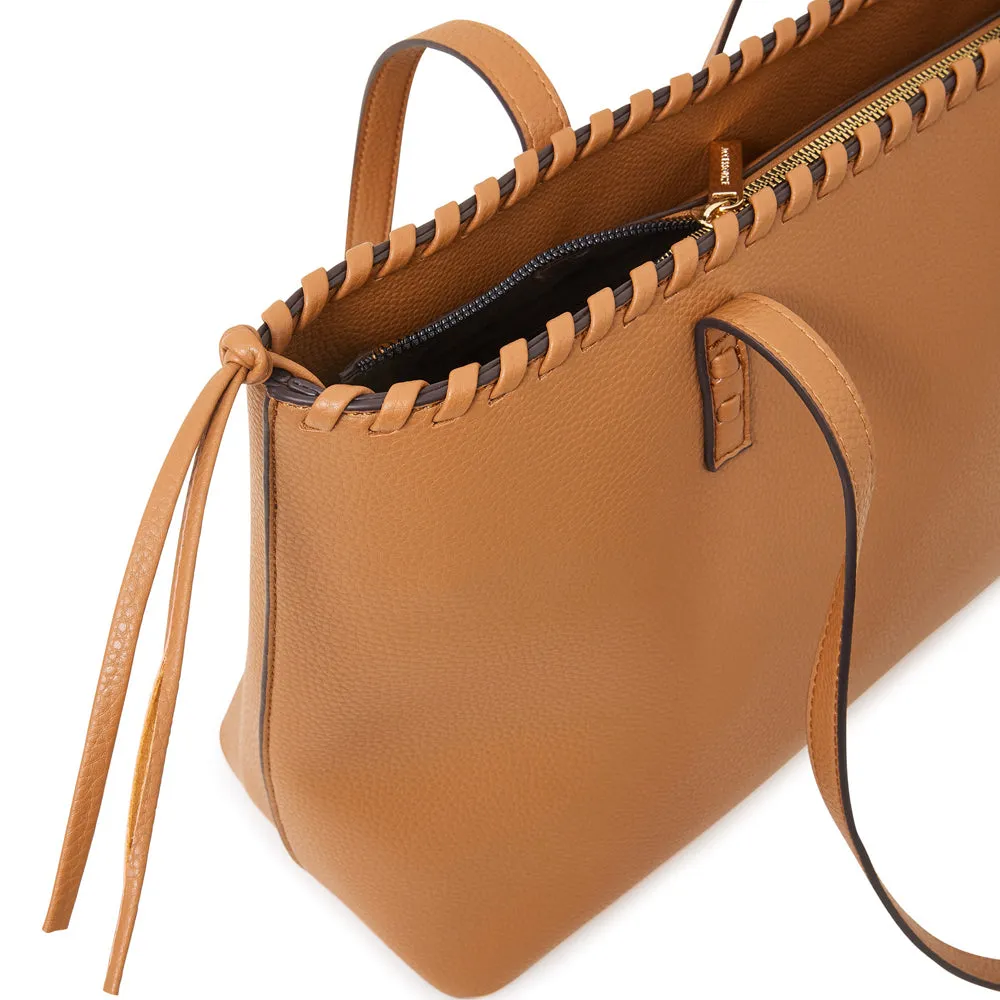 Accessorize London Tan Whipstitch Tote Bag