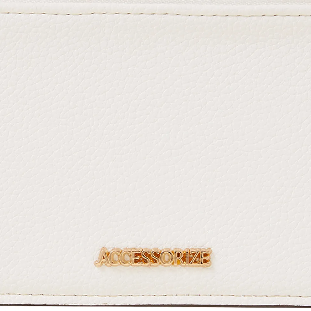 Accessorize London Women's Faux Leather White Classic card holder