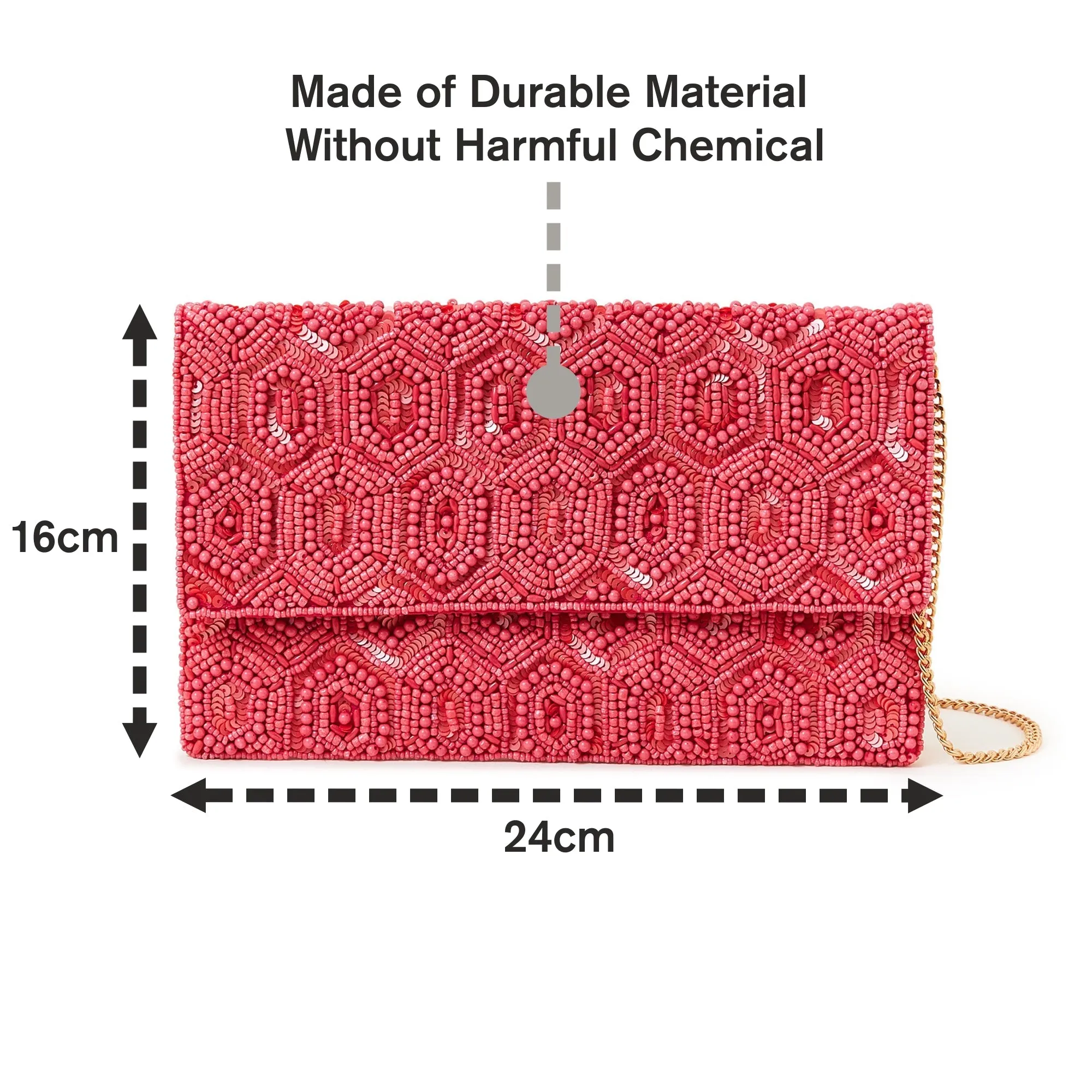 Accessorize London Women's Pink Classic Beaded Embellished Clutch