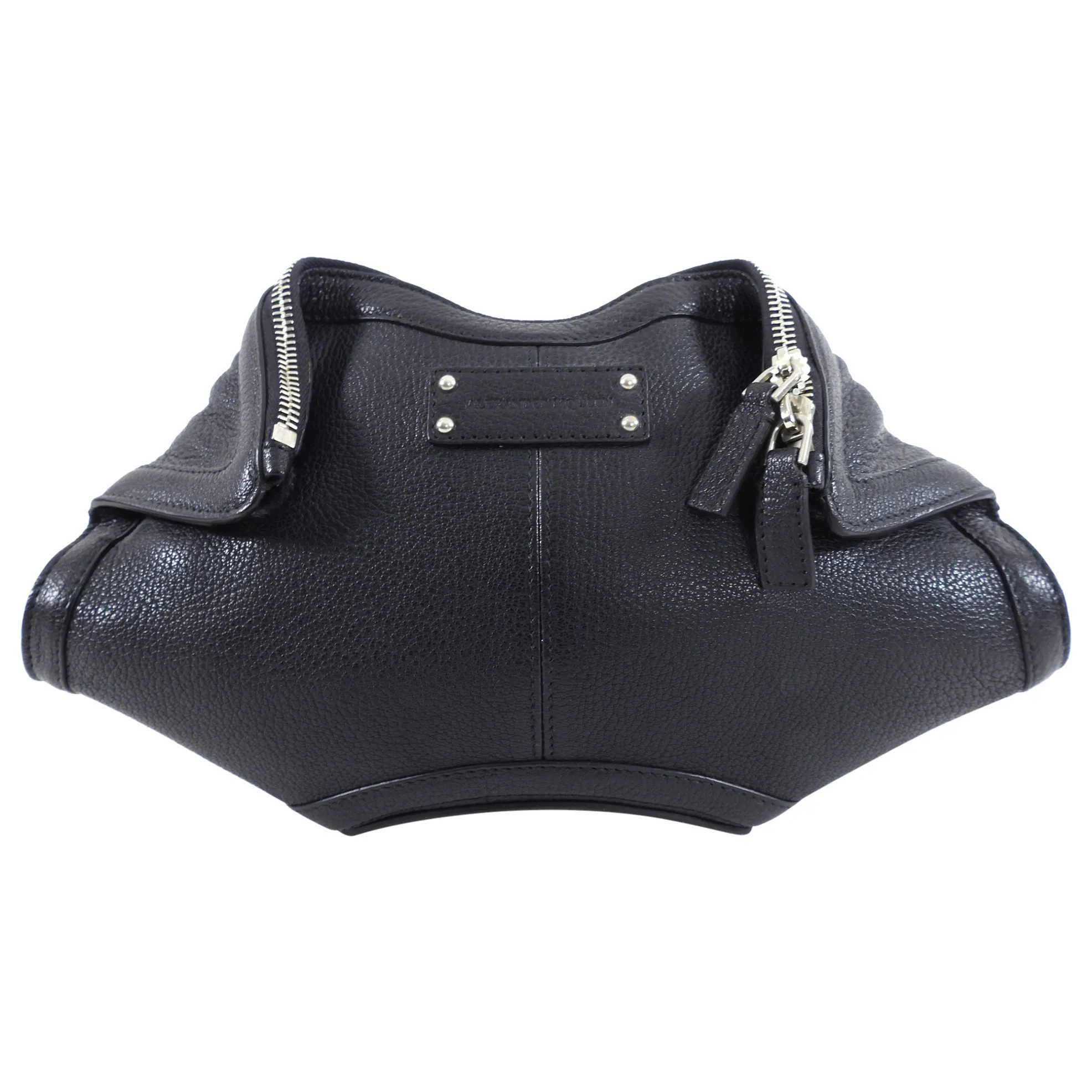 Alexander McQueen Small Black Leather De Manta Clutch Bag