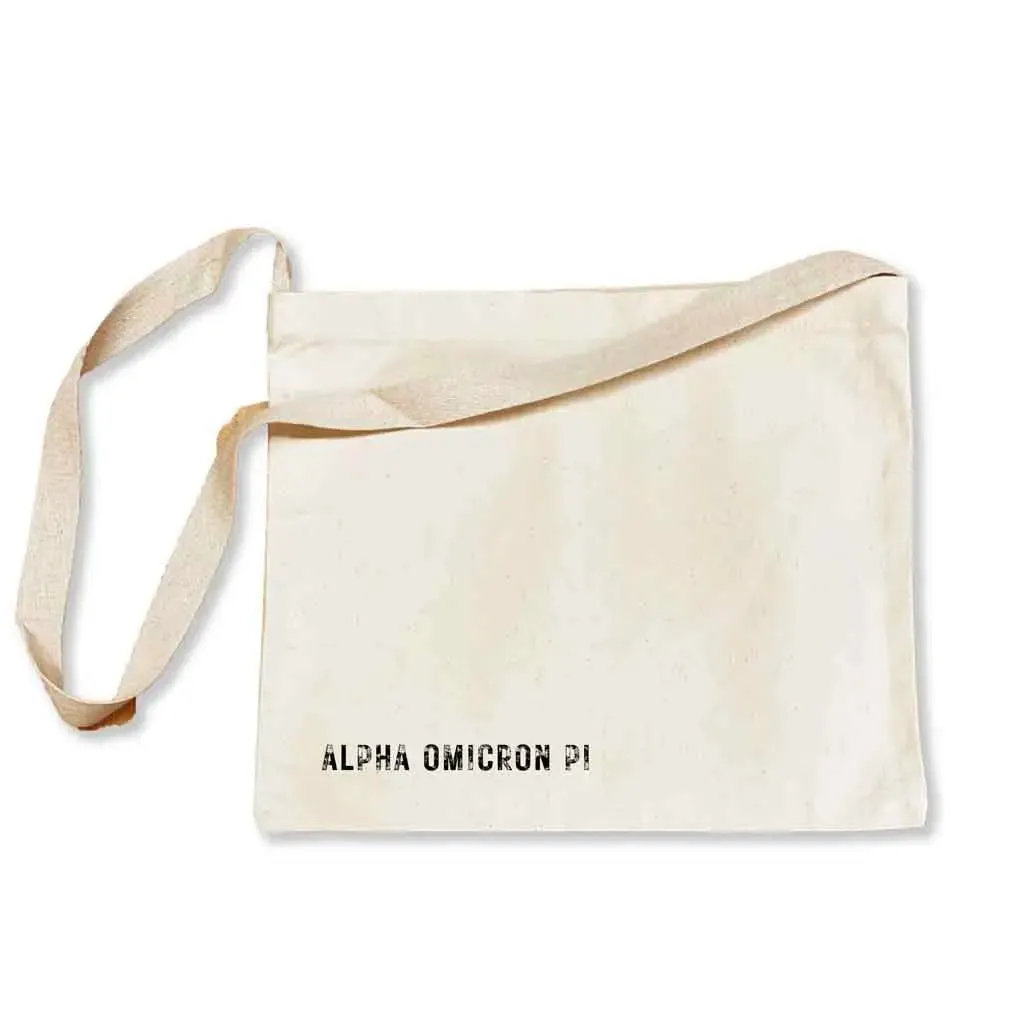 Alpha Omicron Pi Sorority Messenger Bag with Cross Body Strap