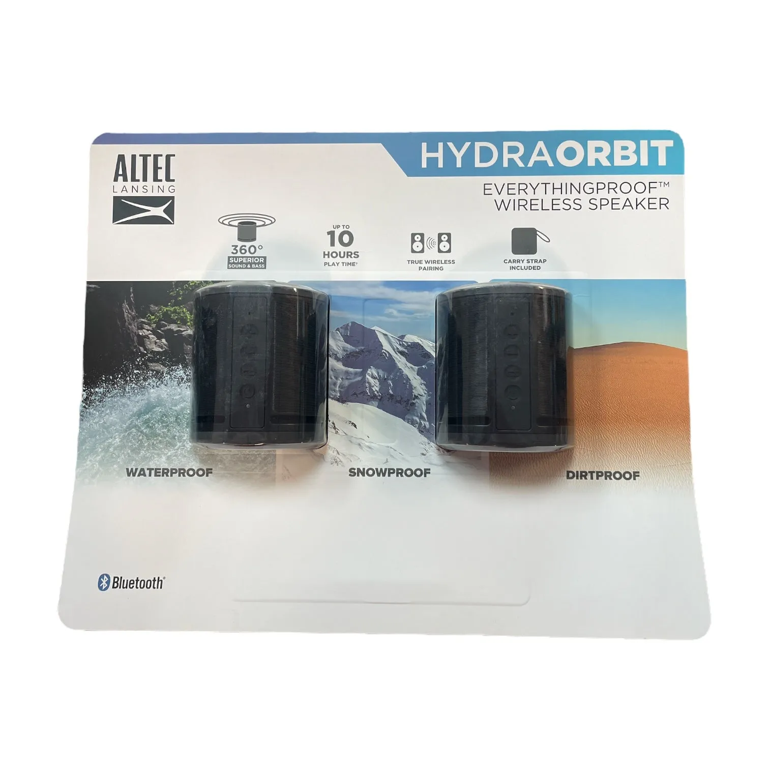 Altec Lansing HydraOrbit Waterproof Bluetooth Speaker, Lightweight (2 Pack)