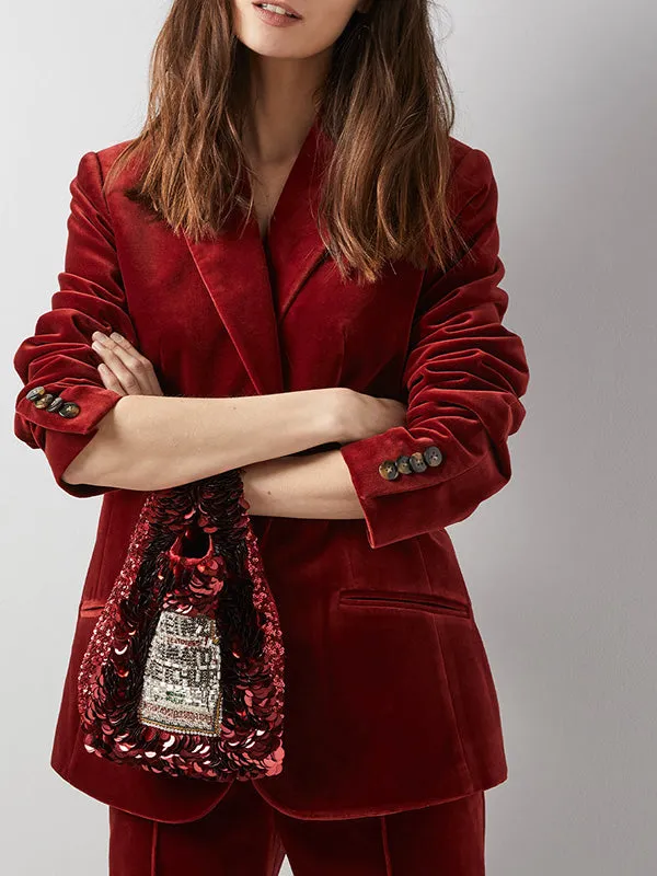 Anya Brands Mini Tote Ketchup in Red Sequins