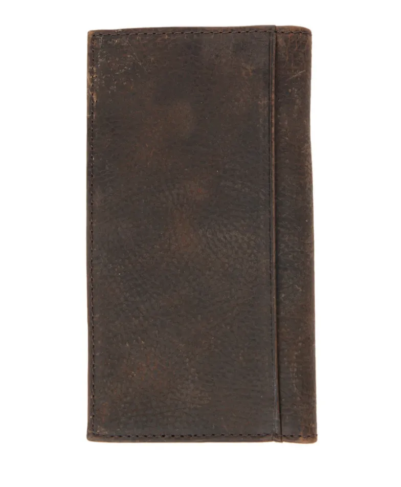 Ariat Cross Corner Overlay Brown Rodeo Leather Wallet