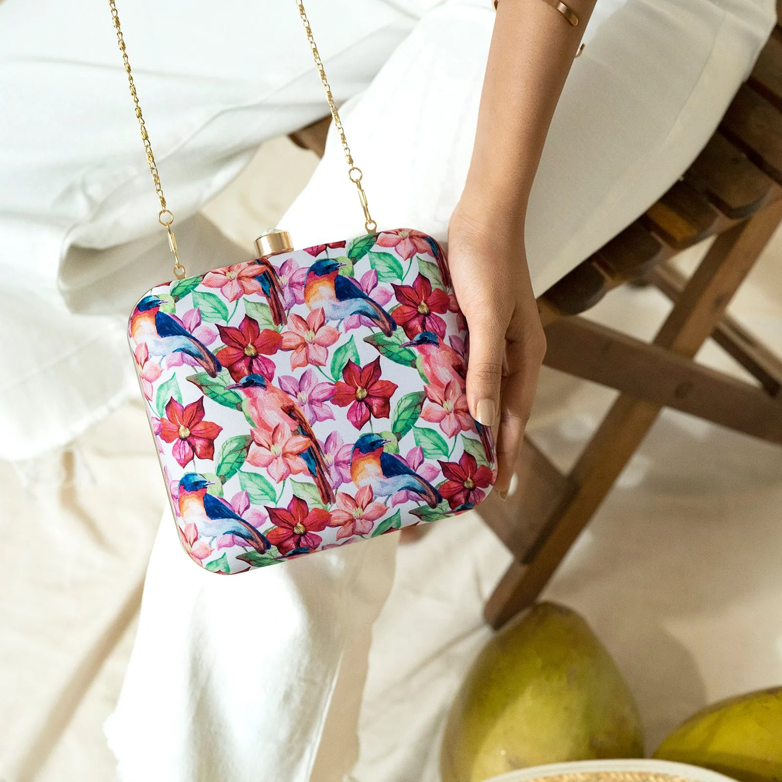 Aurora Spells Multicolour Printed Clutch