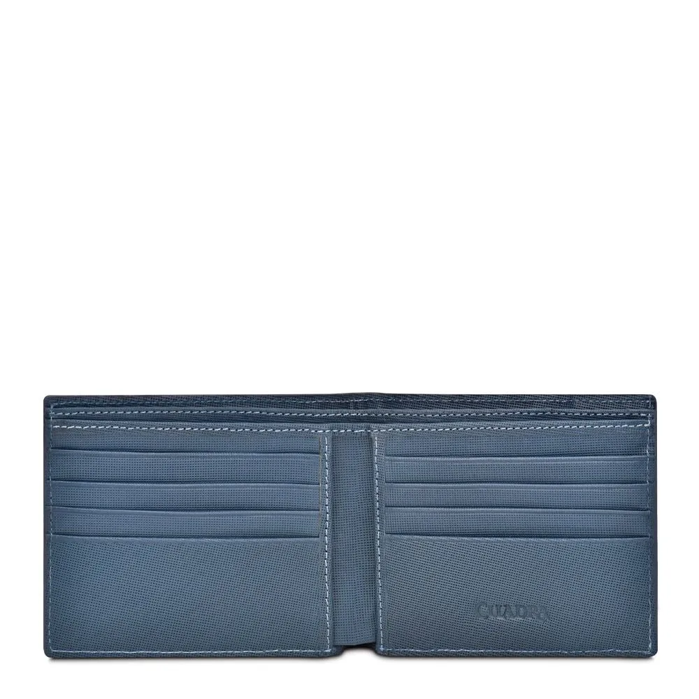 B3026LT - Cuadra navy fashion lizard leather bi fold wallet for men