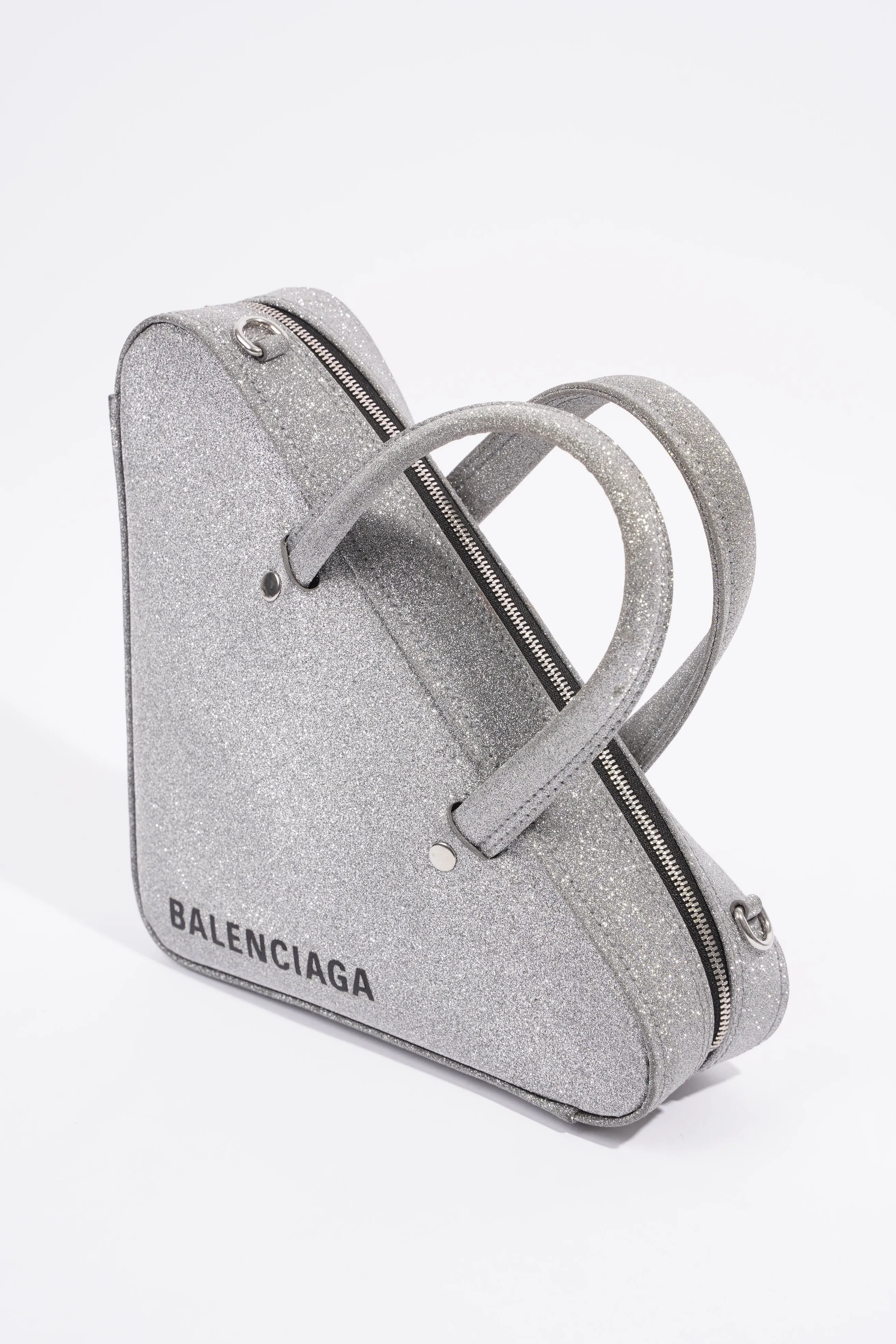 Balenciaga Triangle Bag Silver Glitter