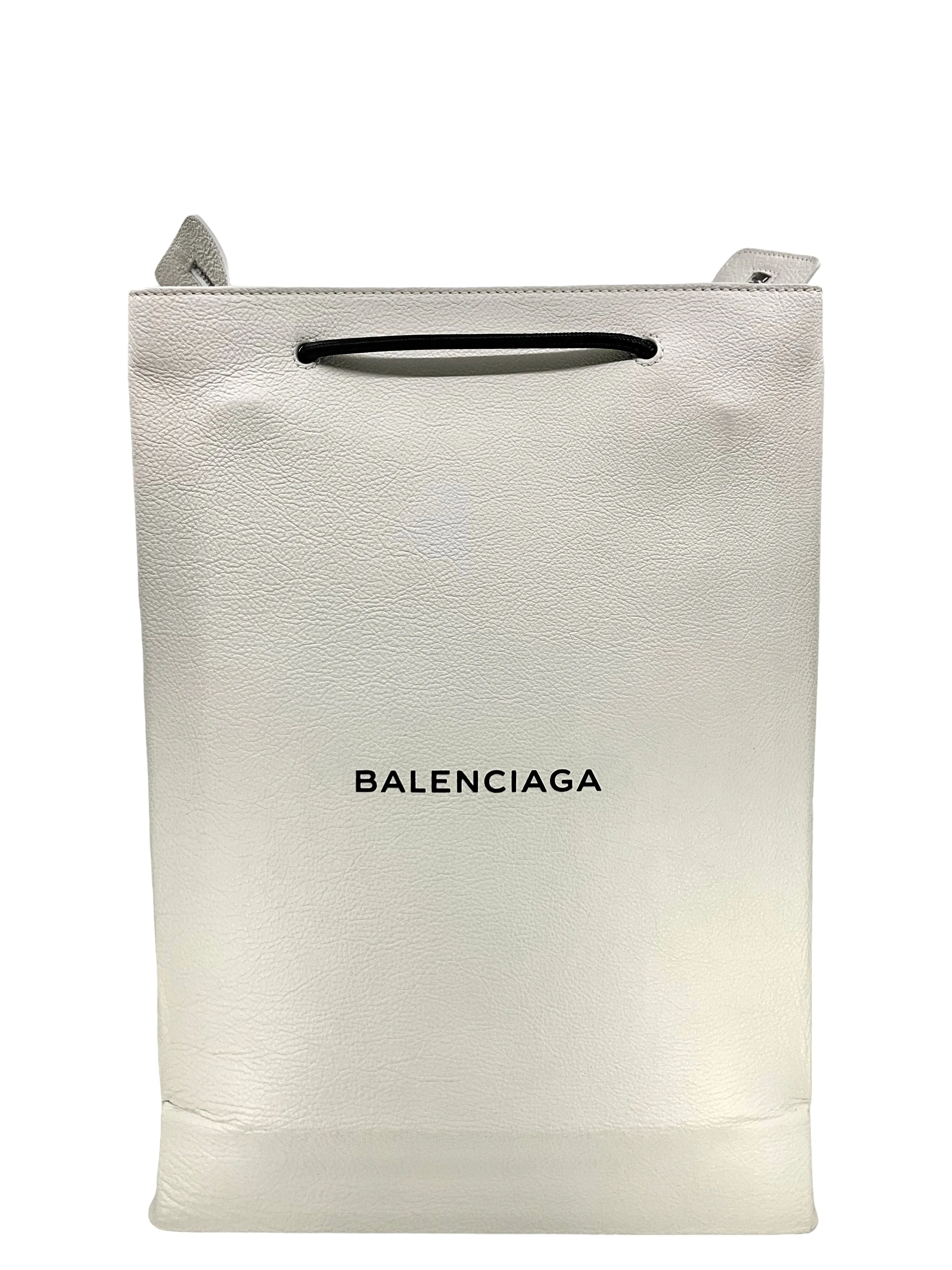 Balenciaga White Leather Shopper Tote