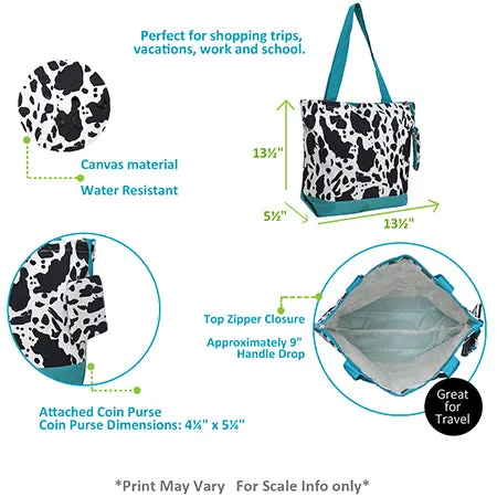 Black Cow Turquoise NGIL Canvas Tote Bag