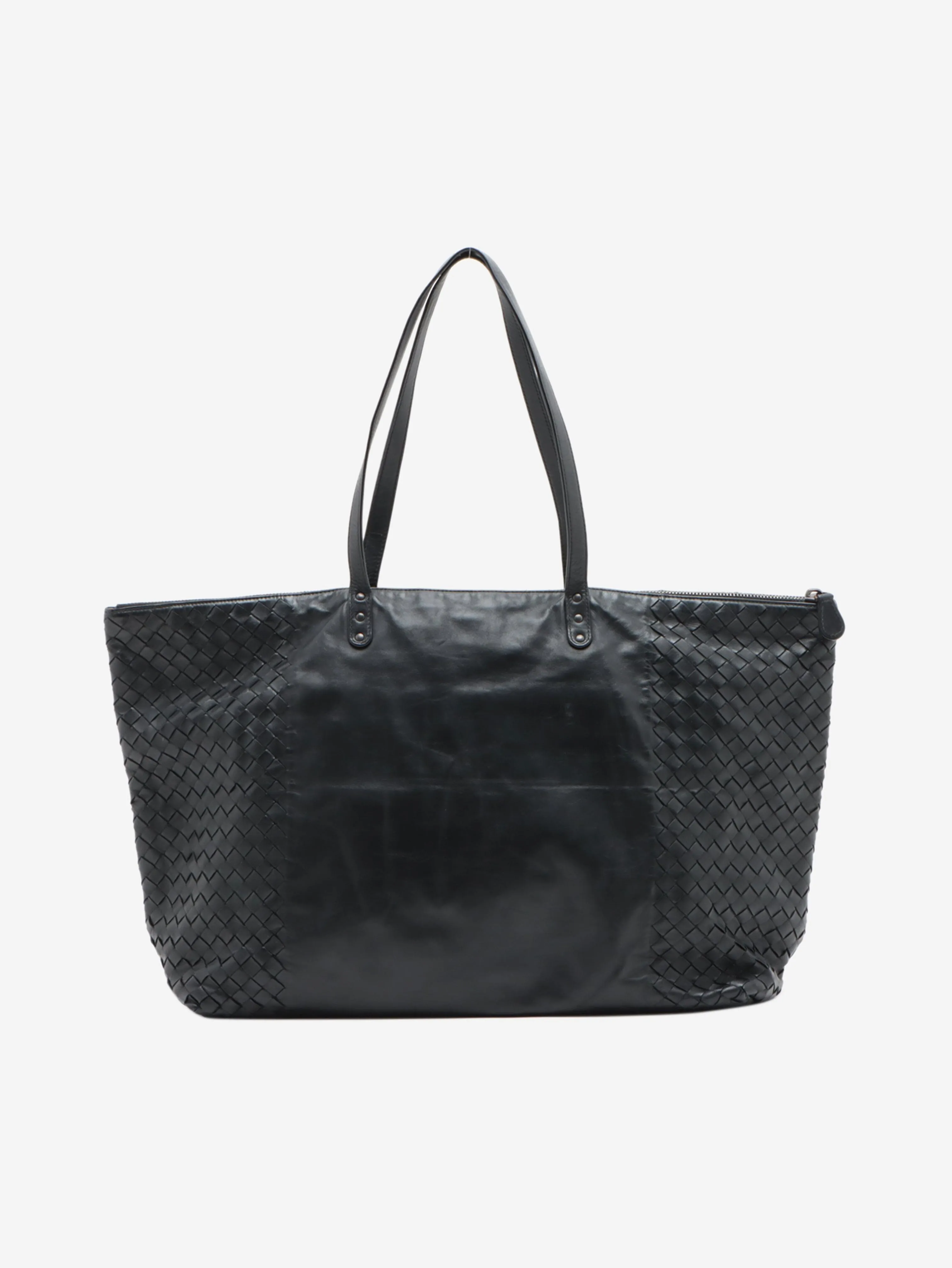 Black intrecciato tote bag