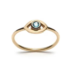 Blue Topaz Eye Ring