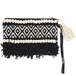 Boho Blackbird - embellished clutch with zip and removable strap