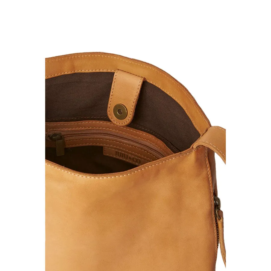 BUCKET TOTE - TAN LEATHER