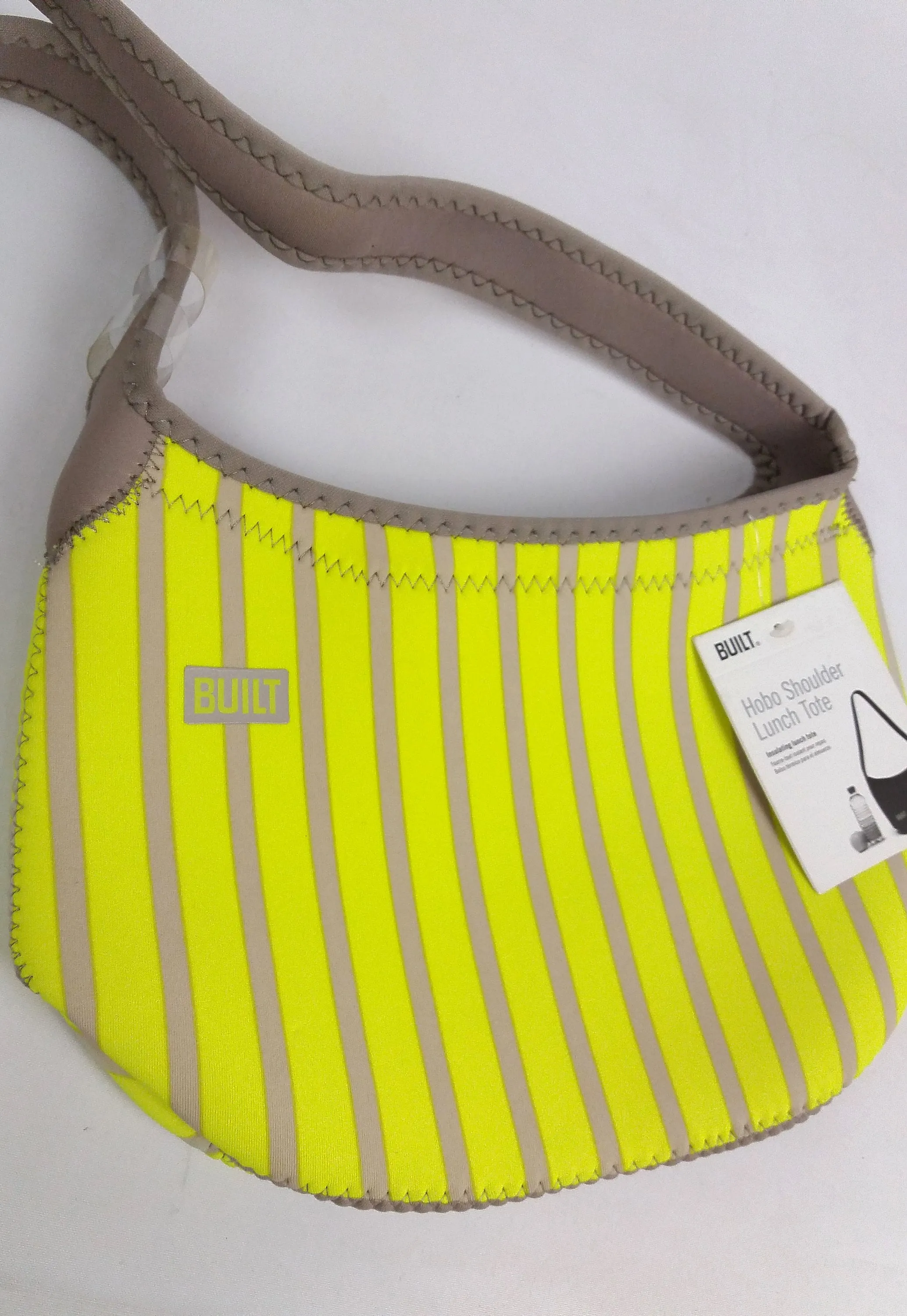 BUILT Neoprene Lunch Tote Bag Stripes Fluo Print