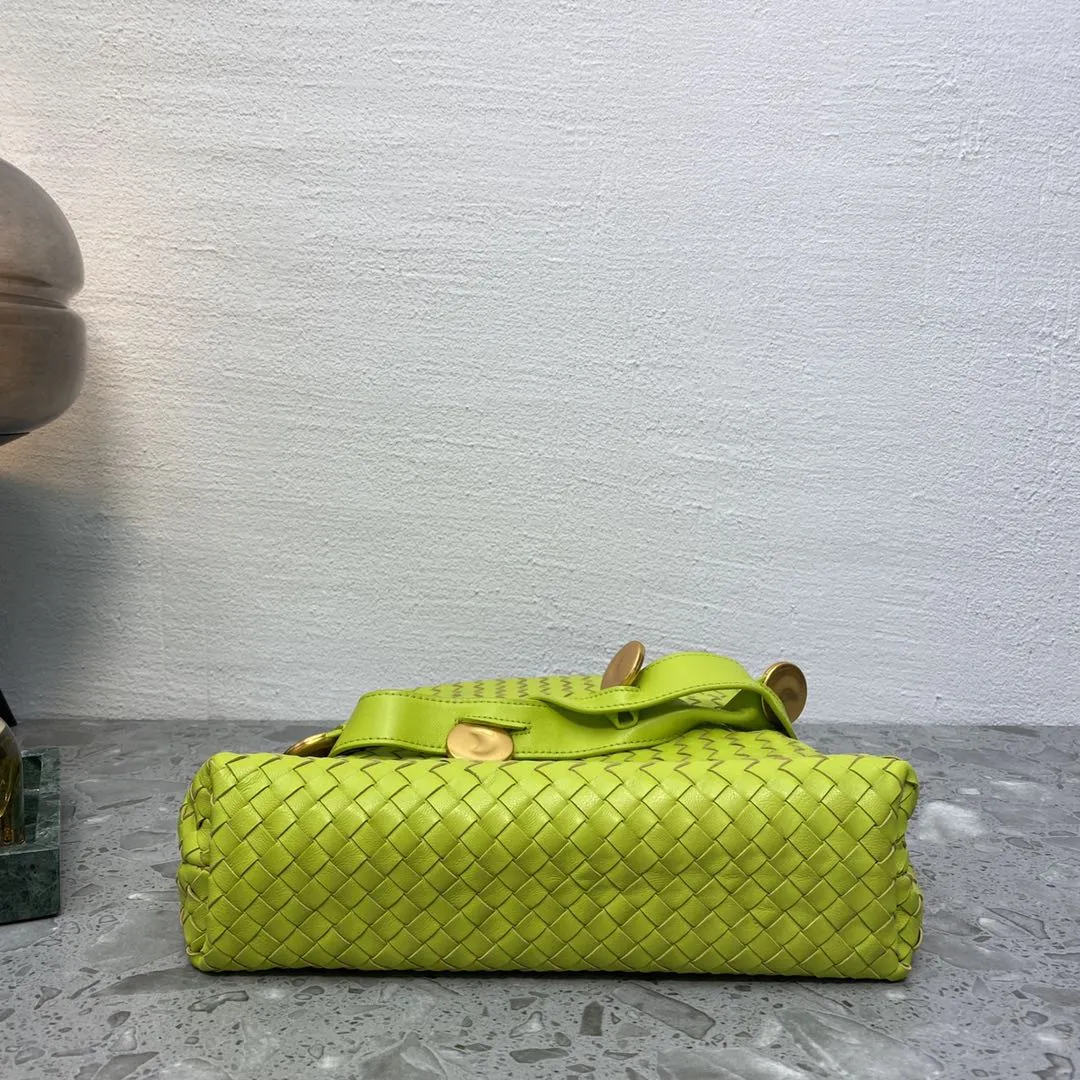 BV Intrecciato Shoulder Bag Neon Green, For Women, Women’s Bags 10.2in/26cm