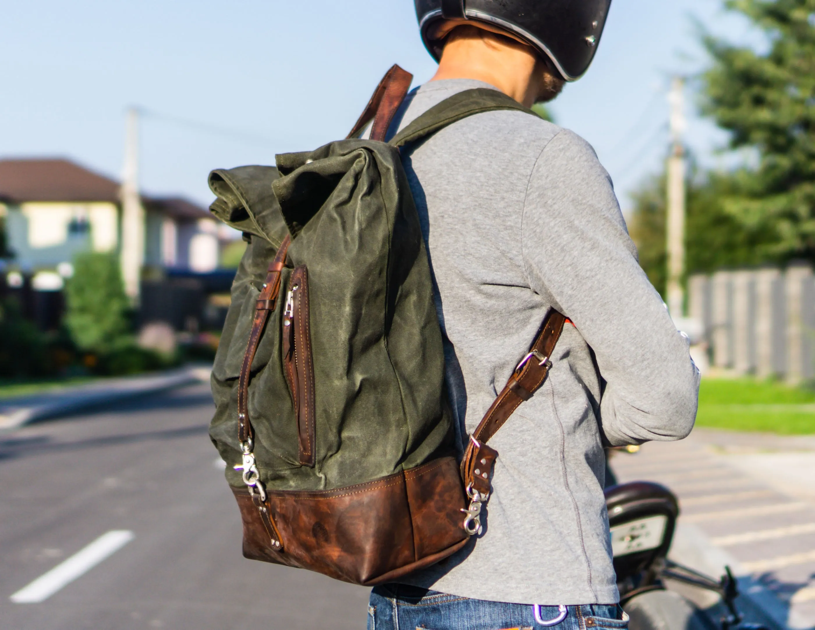 Canvas Leather Backpack | Vintage Laptop Rucksack | Handmade