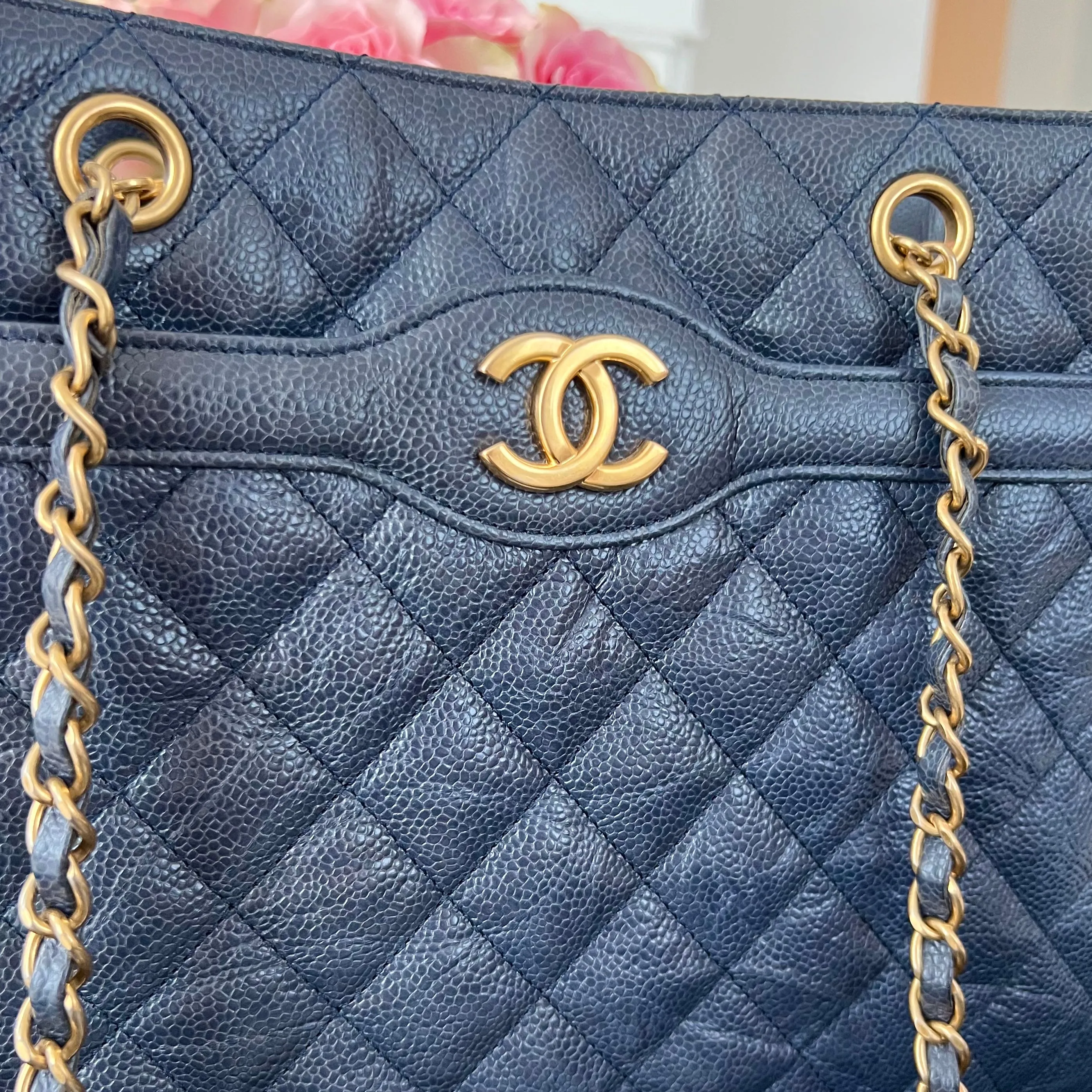 Chanel Quilted Caviar Tote Bag