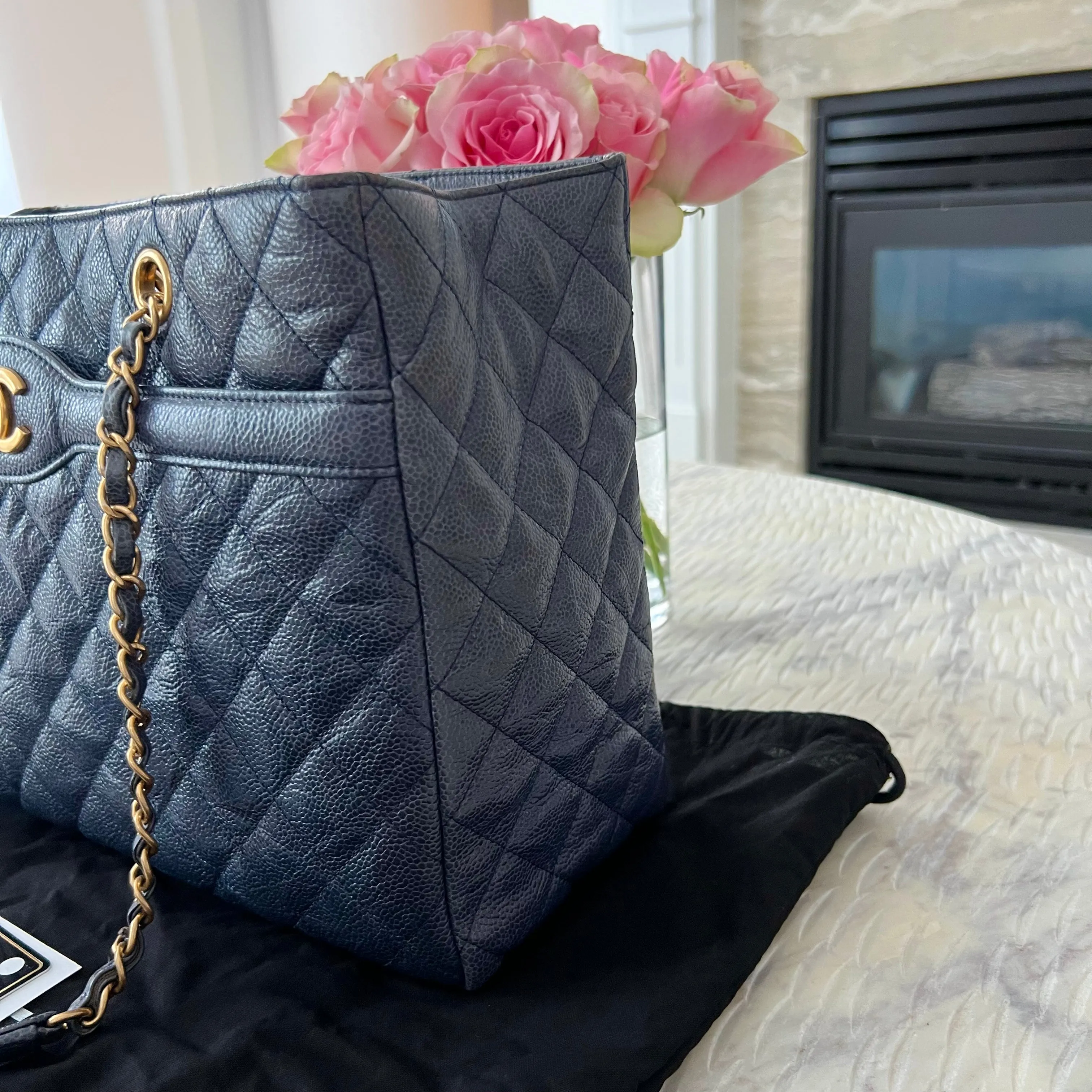 Chanel Quilted Caviar Tote Bag