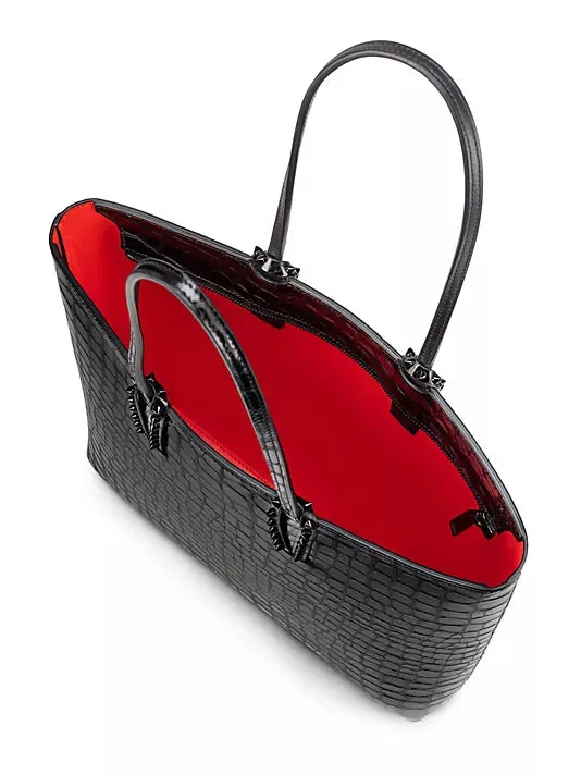 Christian Louboutin Cabata Zipped Croc Print Tote