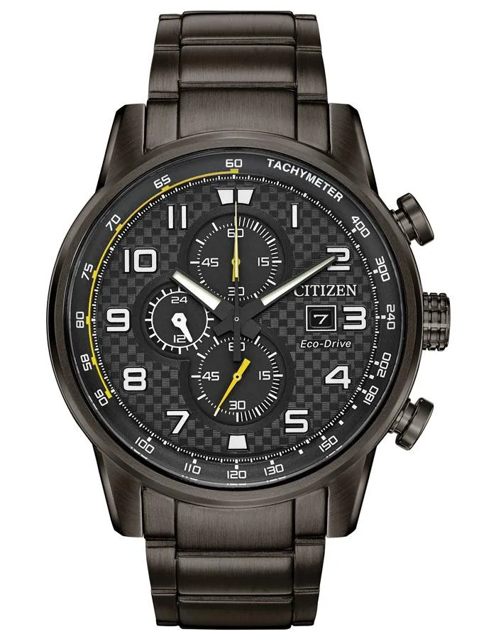 Citizen Mens Eco-Drive Primo - Grey-Ion Plated - Chronograph - Bracelet - Date