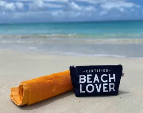 Clutch Bag: Navy with White Matte Certified Beach Lover