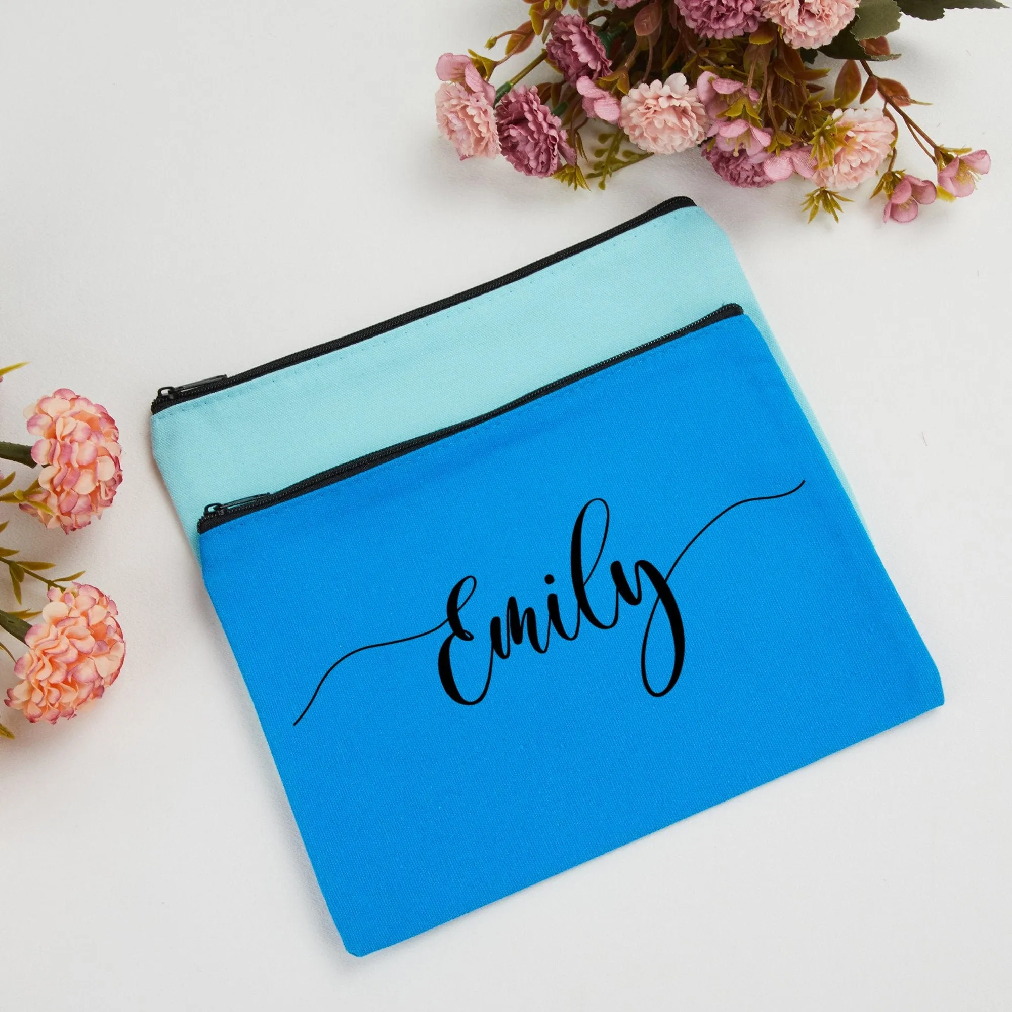 Custom Name Multicolor Makeup Bag Toiletry Bag Bridesmaid Proposal Custom Clutch