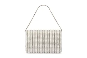 Domino Crystal & Pearl Clutch (White)