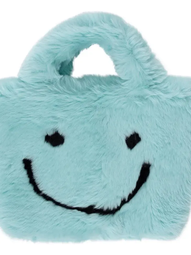 Faux Fur Smiley Face Purse