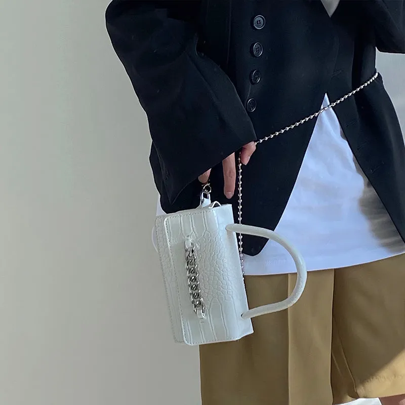 Gold Chain White Purse