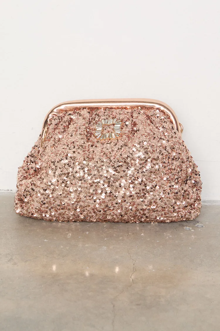 Gold Sequin Clutch Bag