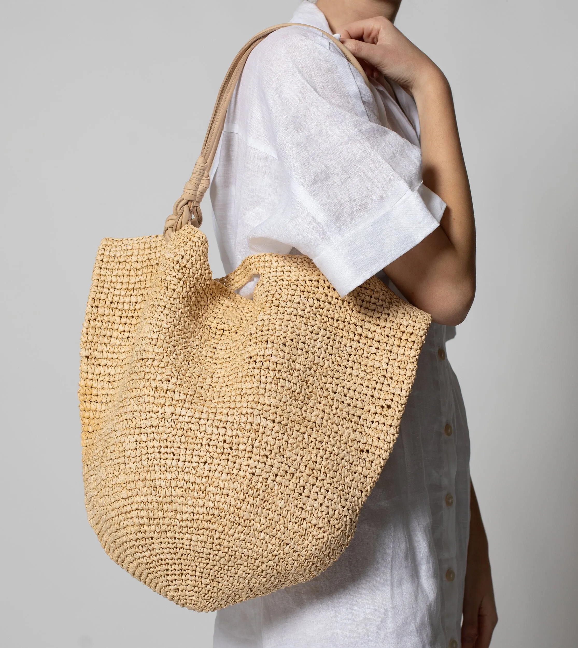 Graciela Raffia Shoulder Bag | Deep Natural