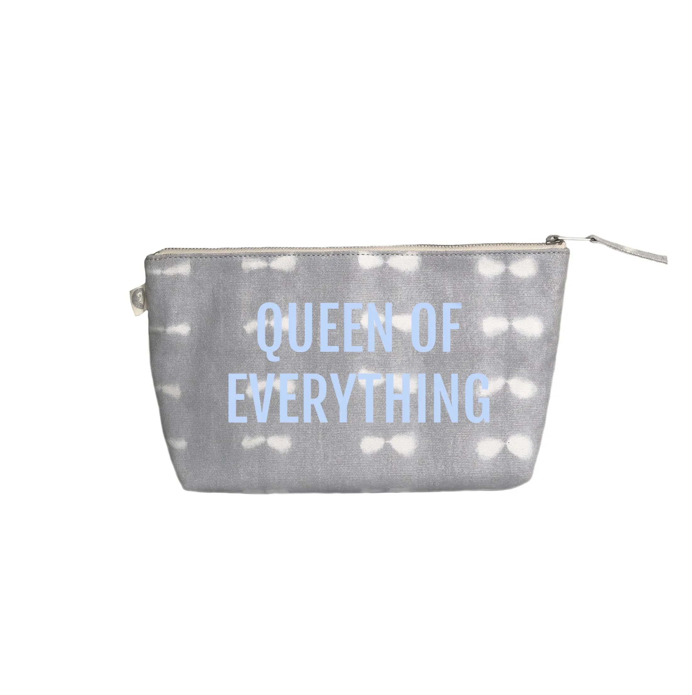 Grey Shibori Clutch Light Blue Matte "Queen of Everything"