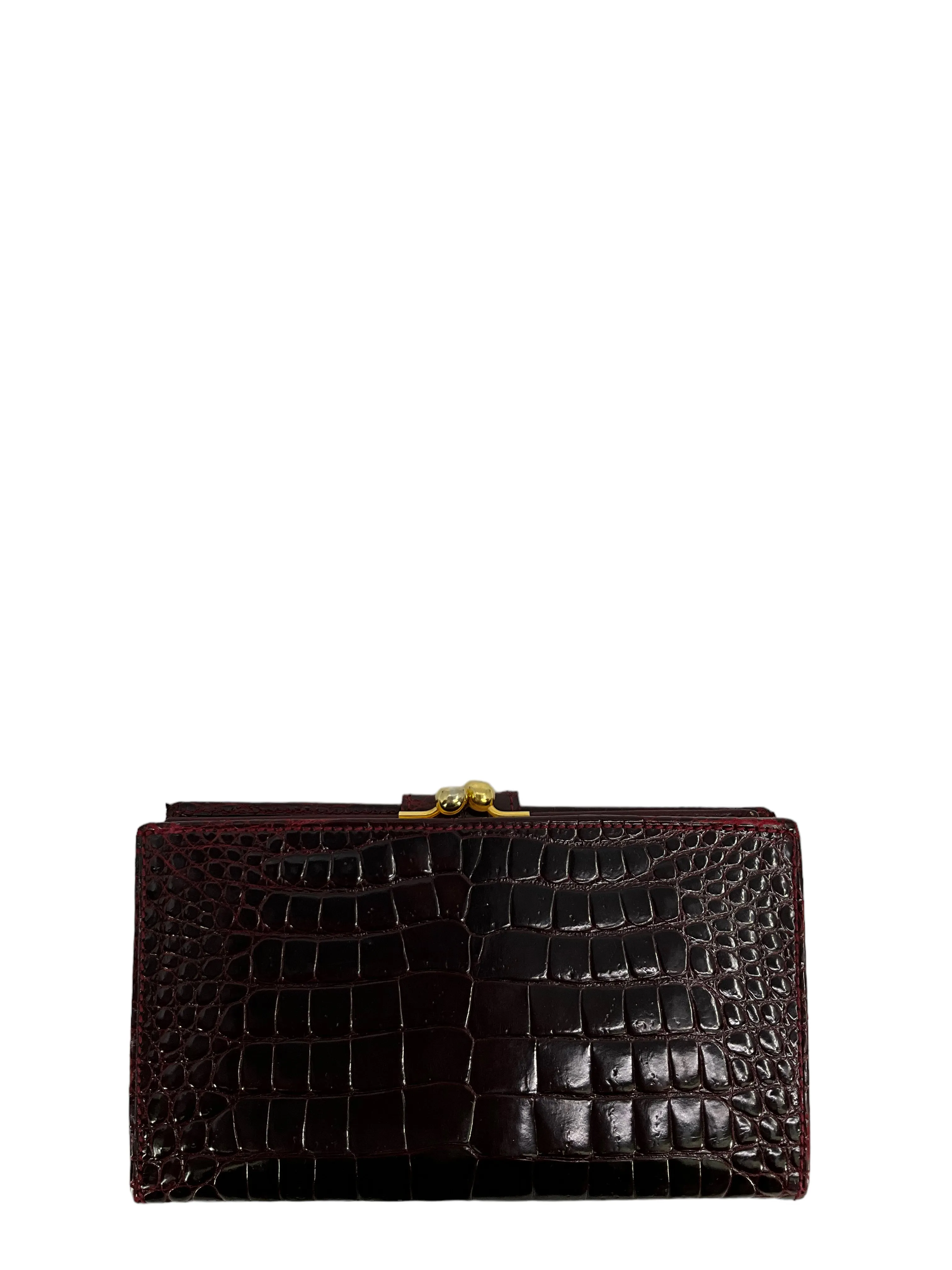 Gucci Burgundy Crocodile Wallet