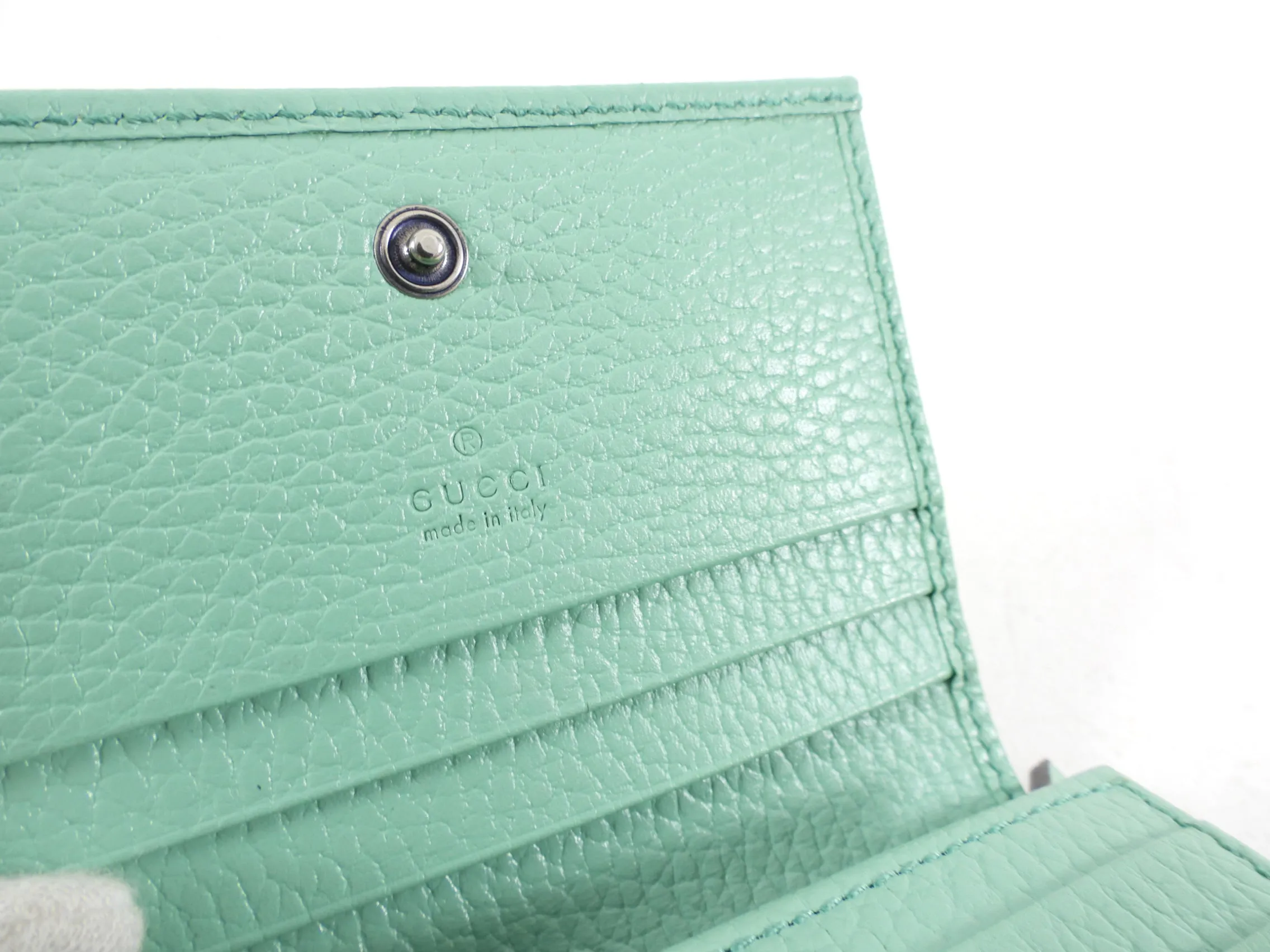 Gucci Mint Green Small Bifold Compact Wallet