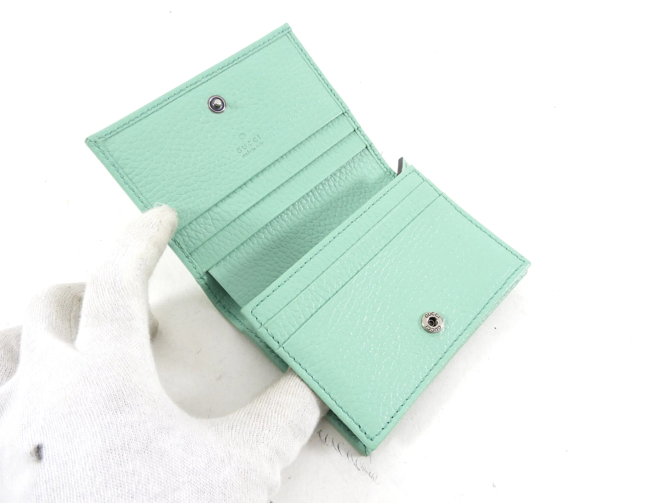 Gucci Mint Green Small Bifold Compact Wallet