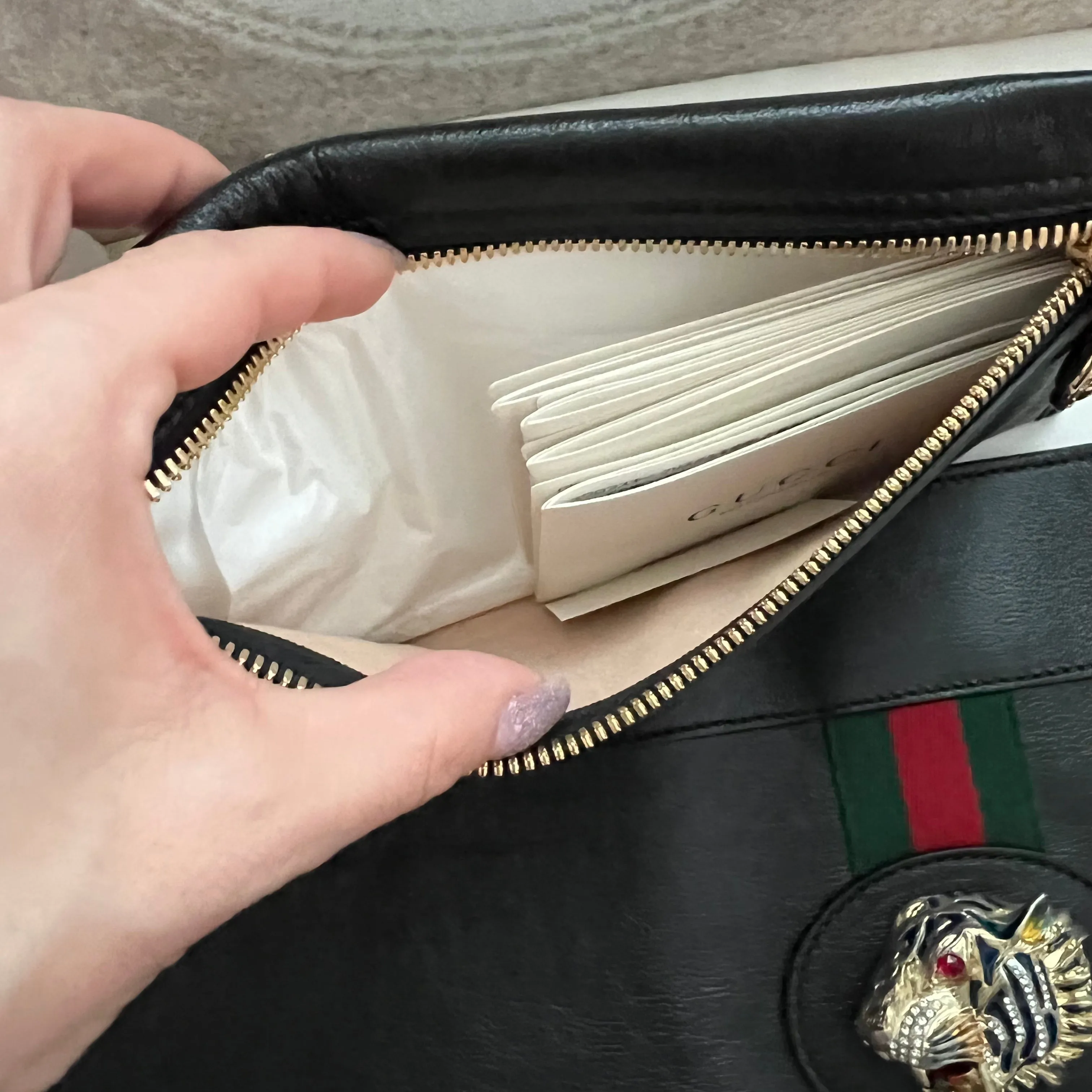 GUCCI Rajah Leather Tote Bag