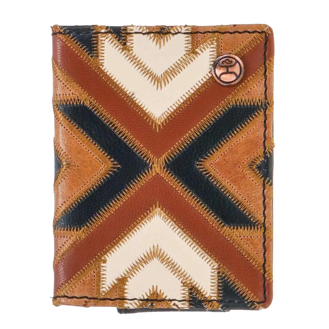 Hooey Men's Montezuma Patchwork Bifold Money Clip Wallet