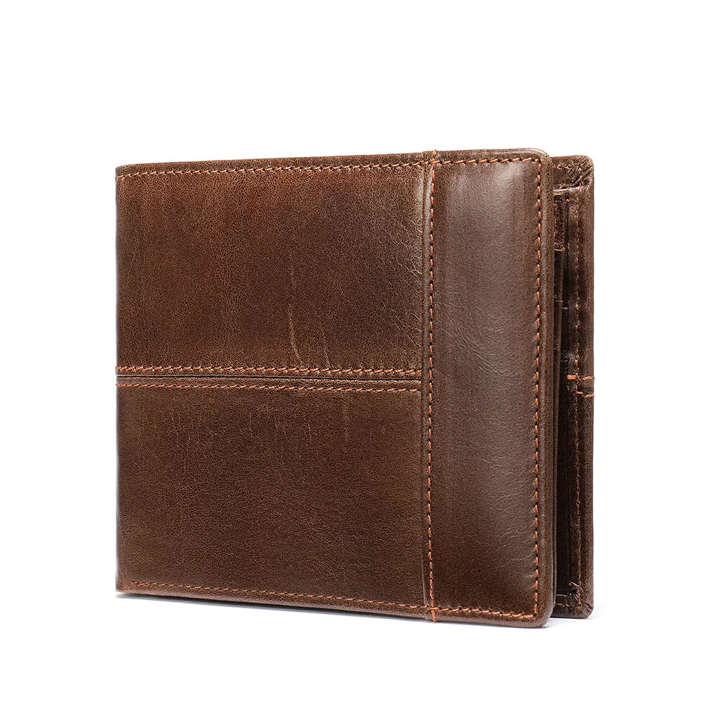 INSTOCK-Genuine leather multi-card slot men's wallet purse