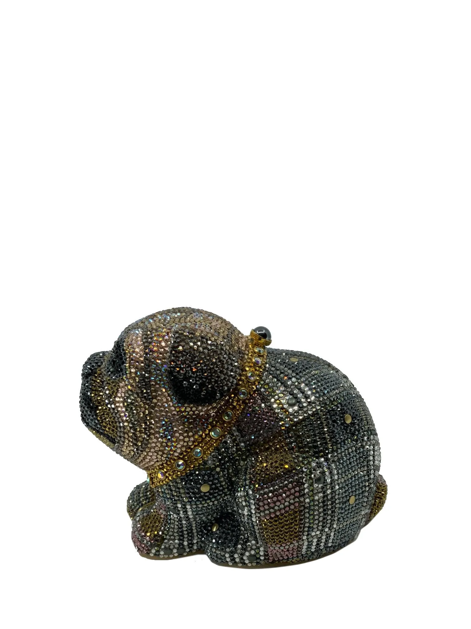 Judith Leiber Swarovski Crystal Pug Dog Minaudiere Evening Bag