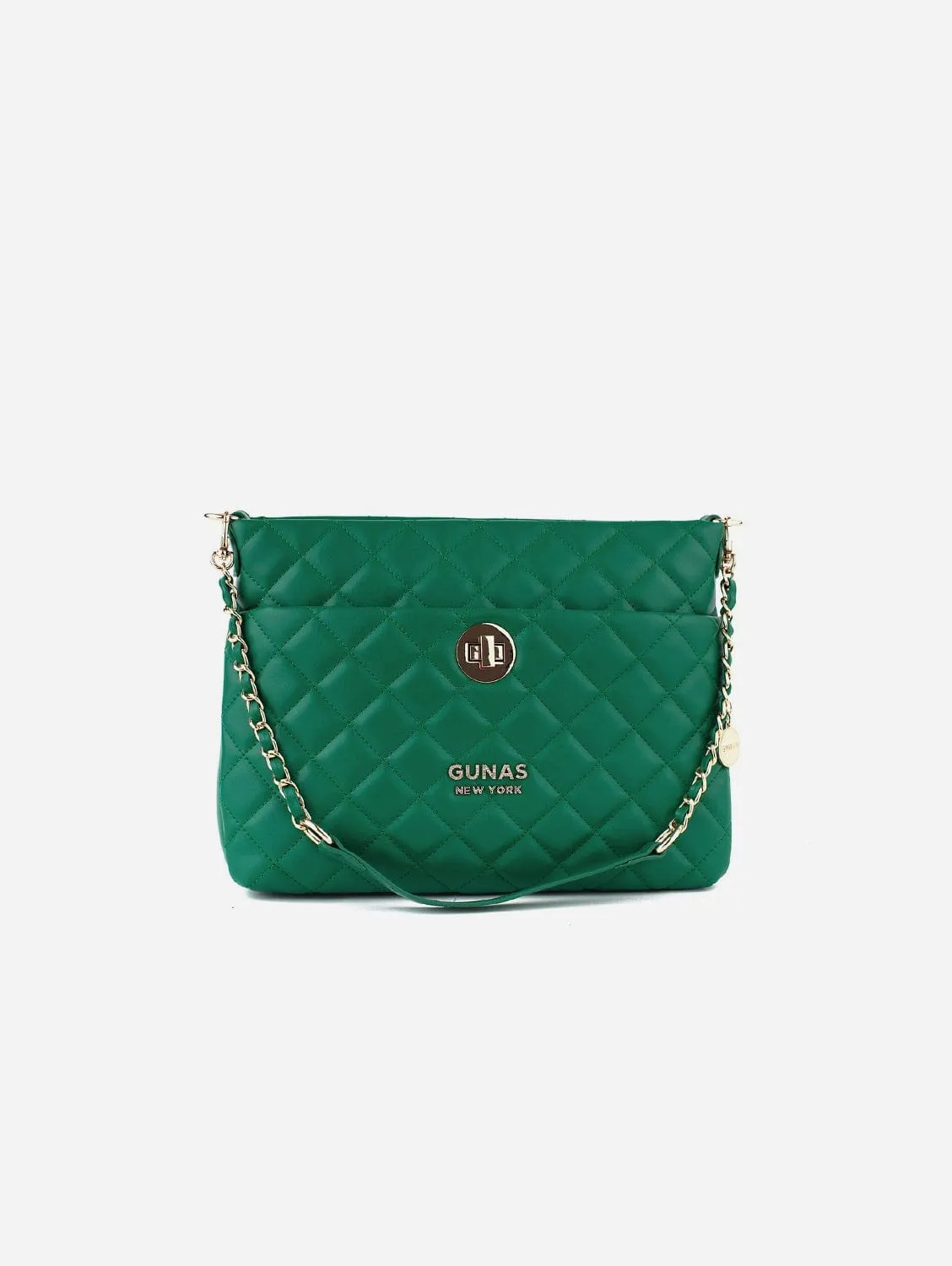 Koi Quilted Vegan Leather Shoulder Bag | Green