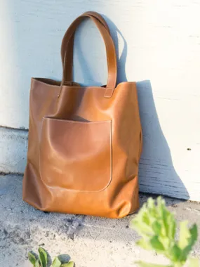 Leather Public Tote Bag