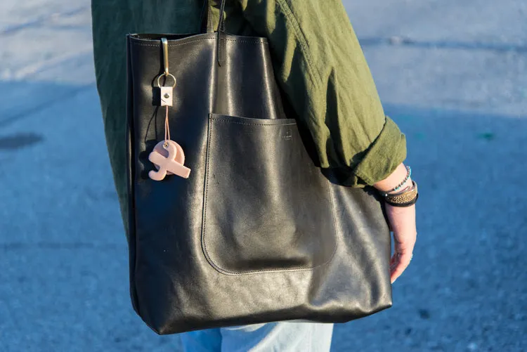 Leather Public Tote Bag