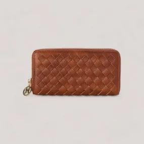 LIV | Cognac Woven Continental Wallet