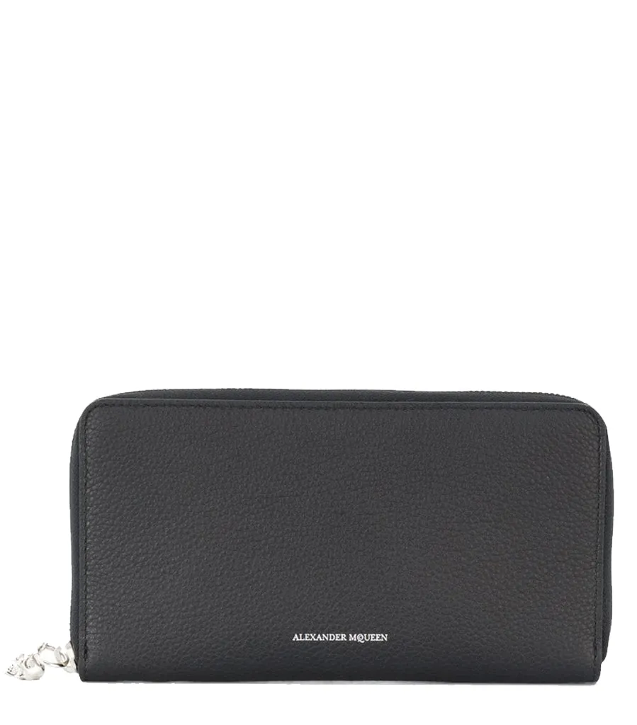 Long Zip Wallet, Black/Silver