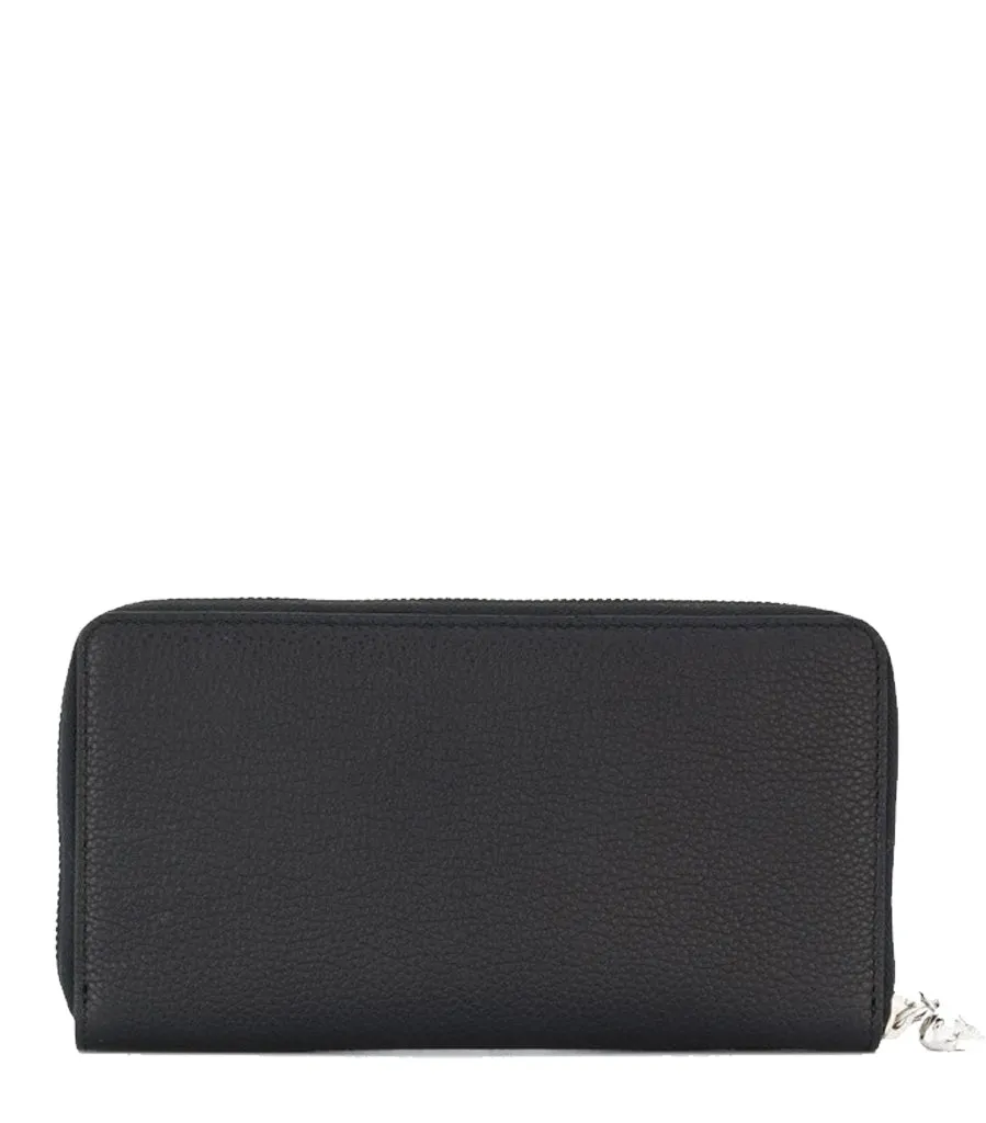 Long Zip Wallet, Black/Silver